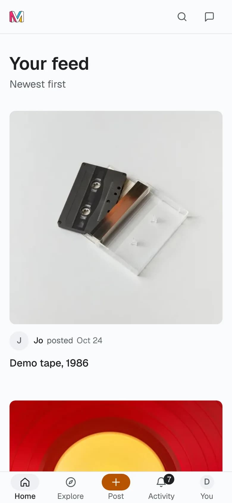 The app on an iPhone: home, an item, a closet