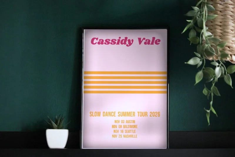Slow Dance Summer tour poster 2026 by Cassidy Vale
