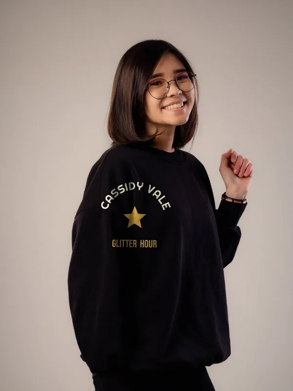 Cassidy Vale, Glass Hearts tour crewneck, 2023 by Cassidy Vale