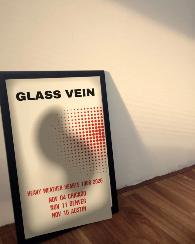 Heavy Weather Hearts tour poster 2026 by Glass Vein