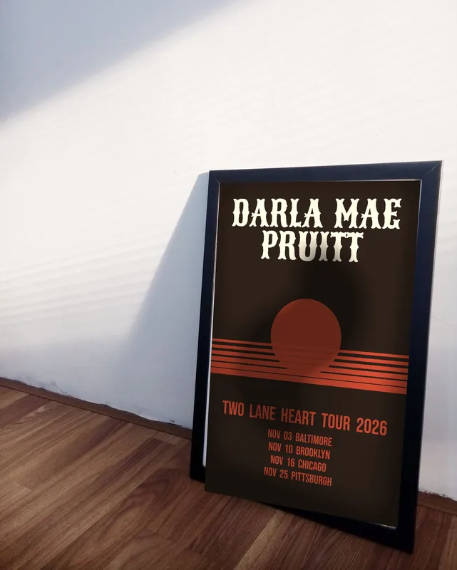 Two Lane Heart tour poster 2026 by Darla Mae Pruitt