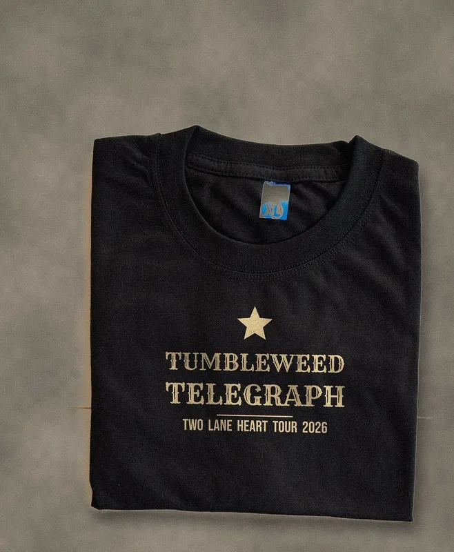 Two Lane Heart tour tee 2026 by Tumbleweed Telegraph