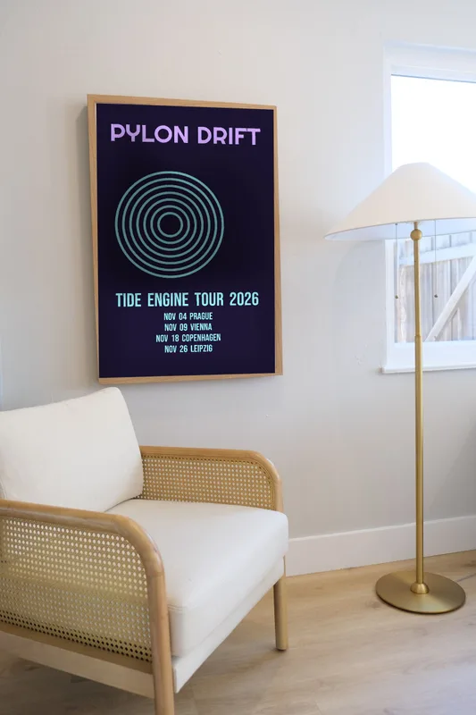 Tide Engine tour poster 2026 by Pylon Drift