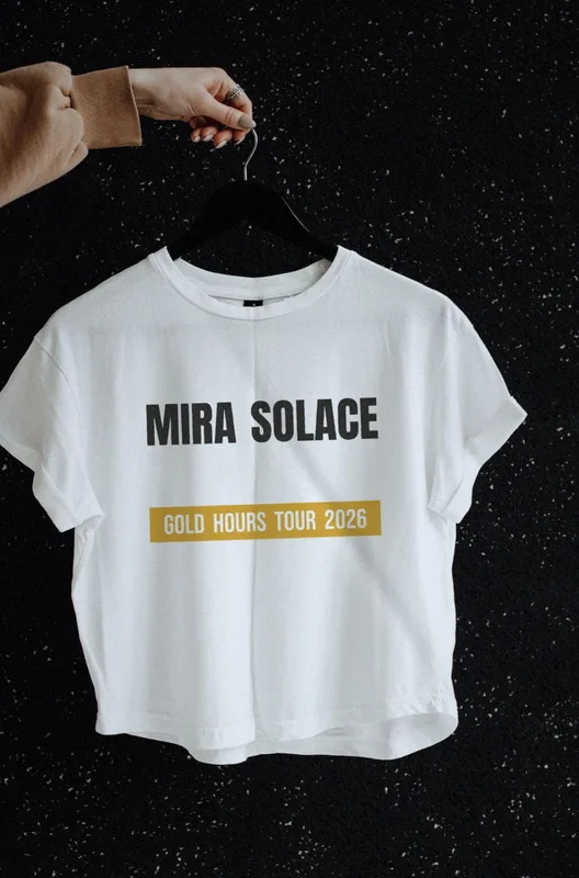 Gold Hours tour tee 2026 by Mira Solace