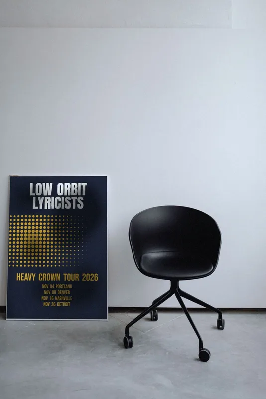 Heavy Crown tour poster 2026 by Low Orbit Lyricists