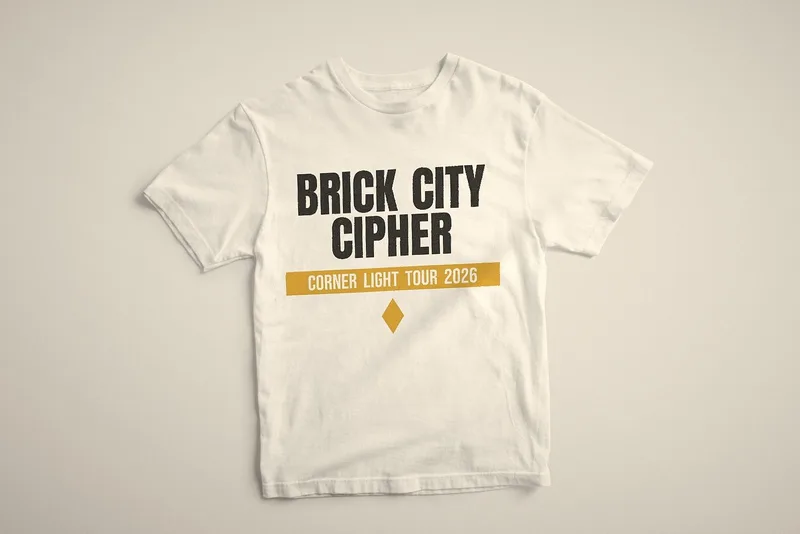 Corner Light tour tee 2026 by Brick City Cipher