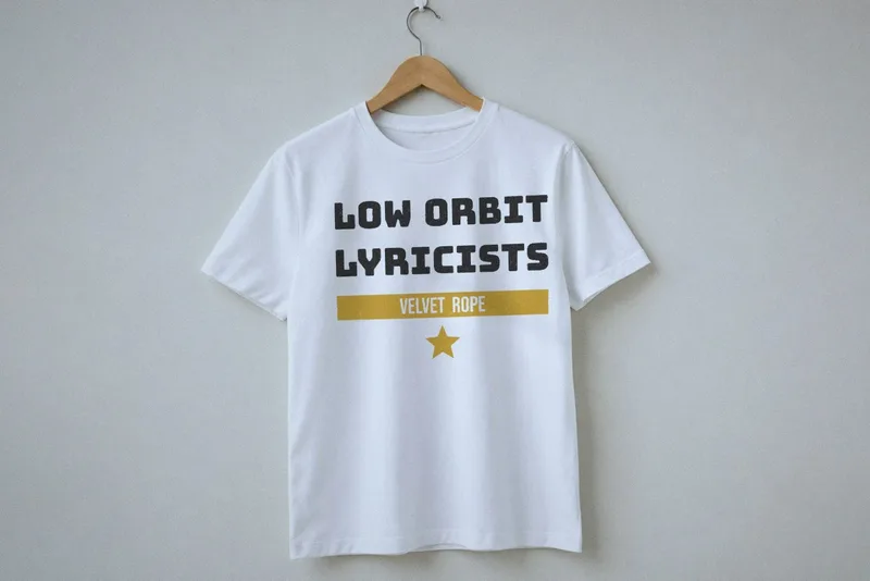 Velvet Rope logo tee by Low Orbit Lyricists