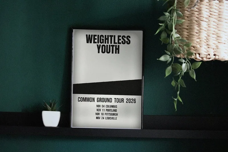 Common Ground tour poster 2026 by Weightless Youth