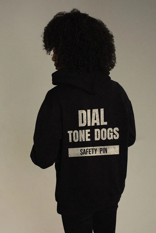 Safety Pin zip hoodie by Dial Tone Dogs