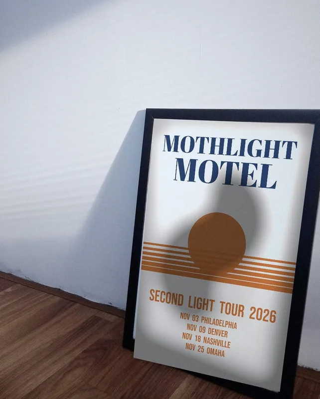 Second Light tour screen print 2026 by Mothlight Motel