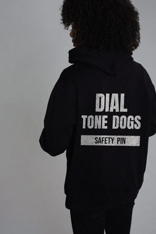 Safety Pin zip hoodie by Dial Tone Dogs