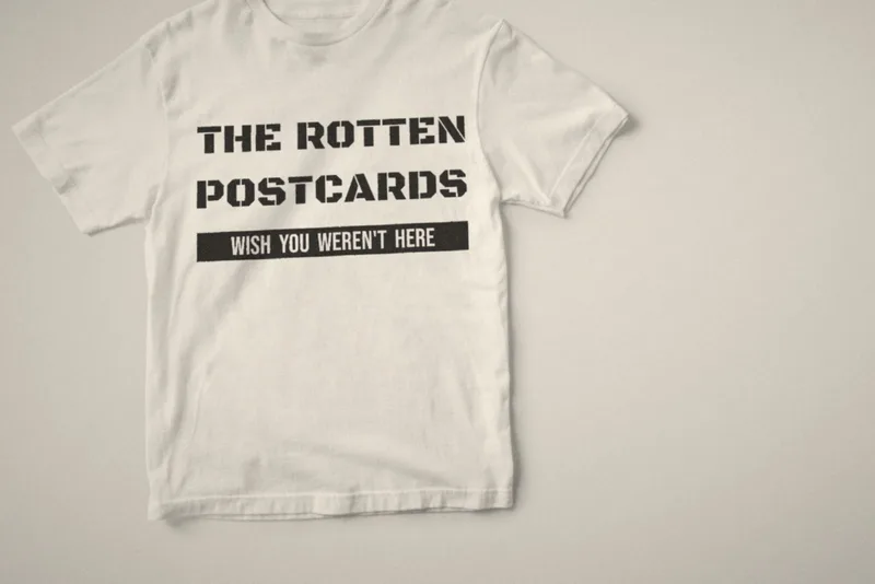 The Rotten Postcards, Wish You Weren't Here tee, 1996 by The Rotten Postcards