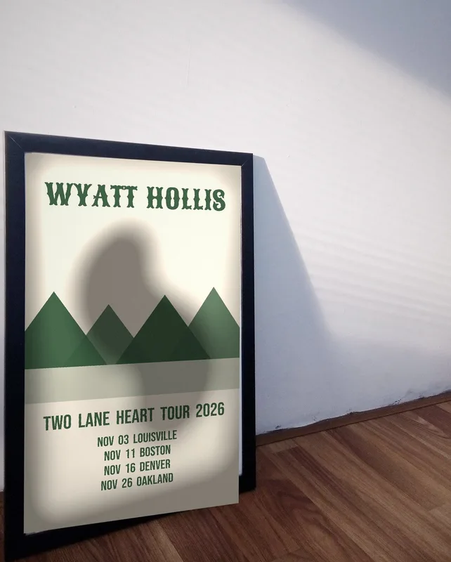 Two Lane Heart tour poster 2026 by Wyatt Hollis
