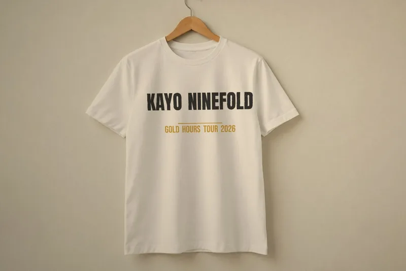 Gold Hours tour tee 2026 by Kayo Ninefold