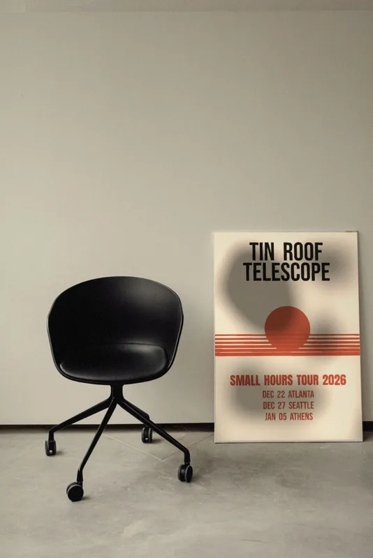 Small Hours tour screen print 2026 by Tin Roof Telescope