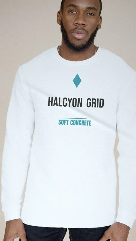 Soft Concrete longsleeve by Halcyon Grid