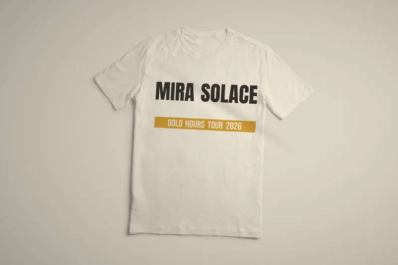 Gold Hours tour tee 2026 by Mira Solace