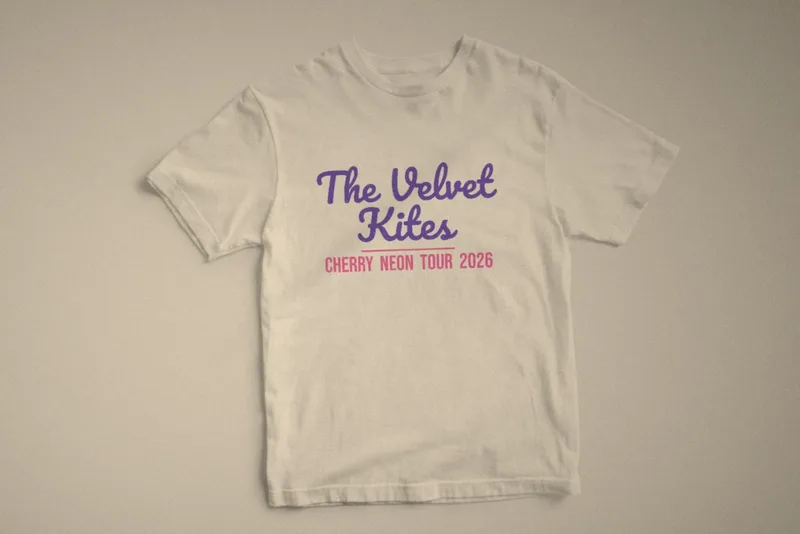 Cherry Neon tour tee 2026 by The Velvet Kites