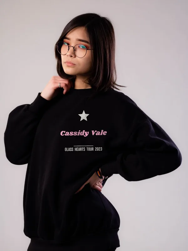 Cassidy Vale, Glass Hearts tour crewneck, 2023 by Cassidy Vale
