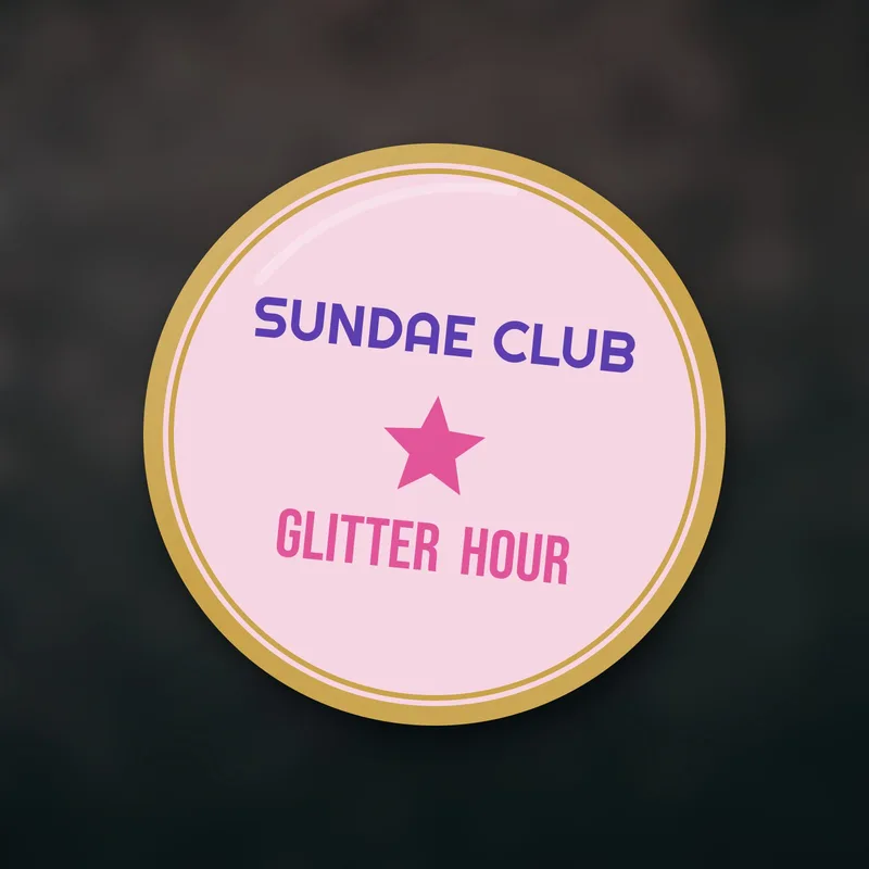 Glitter Hour enamel pin by Sundae Club