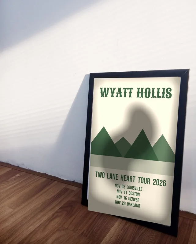 Two Lane Heart tour poster 2026 by Wyatt Hollis