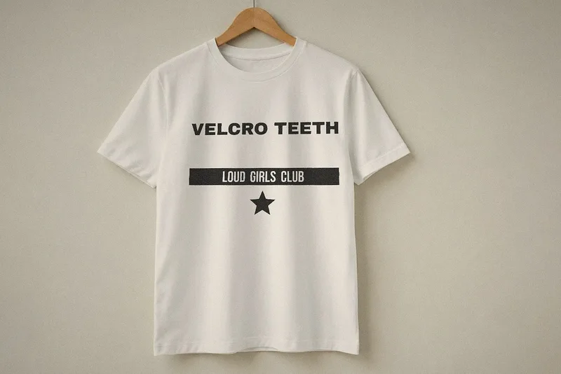Velcro Teeth, Loud Girls Club tee, 1993 by Velcro Teeth