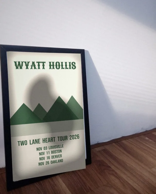 Two Lane Heart tour poster 2026 by Wyatt Hollis
