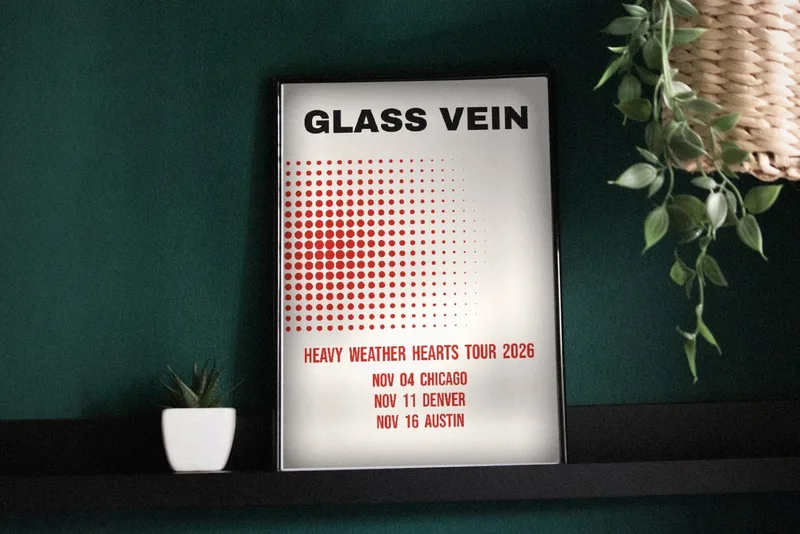 Heavy Weather Hearts tour poster 2026 by Glass Vein
