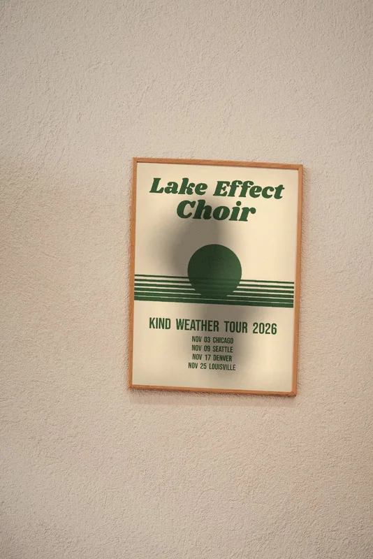 Kind Weather tour screen print 2026 by Lake Effect Choir