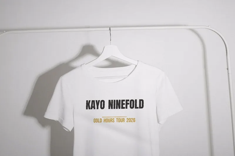 Gold Hours tour tee 2026 by Kayo Ninefold