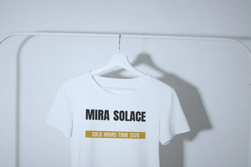 Gold Hours tour tee 2026 by Mira Solace