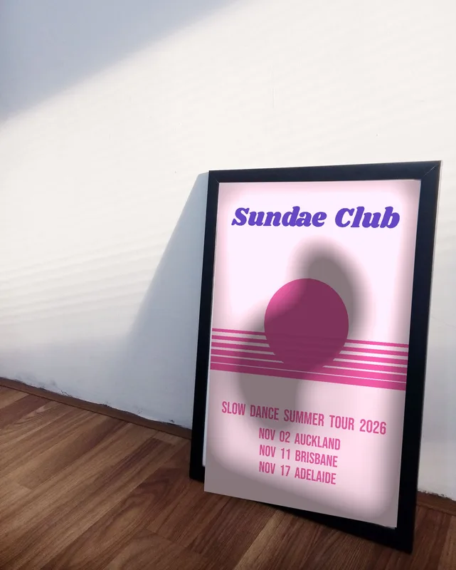 Slow Dance Summer tour poster 2026 by Sundae Club