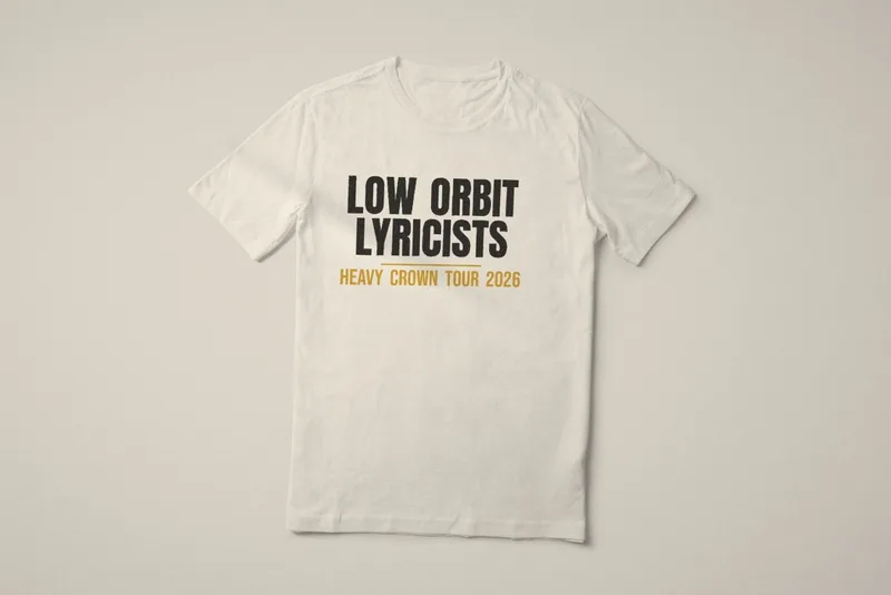 Heavy Crown tour tee 2026 by Low Orbit Lyricists