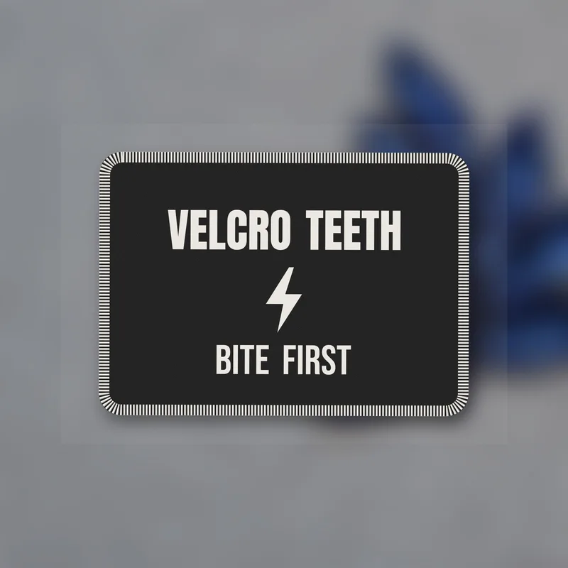 Velcro Teeth, Bite First patch, 1995 by Velcro Teeth