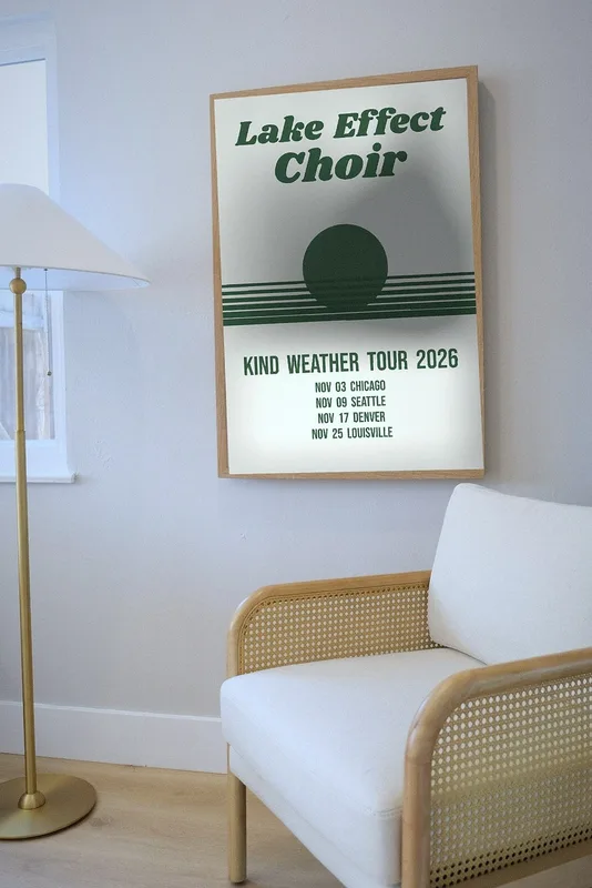 Kind Weather tour screen print 2026 by Lake Effect Choir