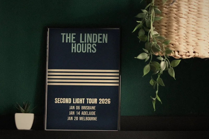Second Light tour screen print 2026 by The Linden Hours