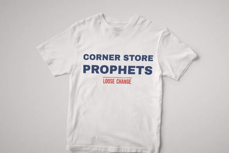 Corner Store Prophets, Loose Change logo tee, 1994 by Corner Store Prophets
