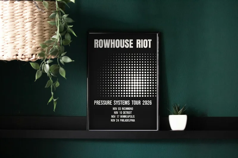 Pressure Systems tour poster 2026 by Rowhouse Riot