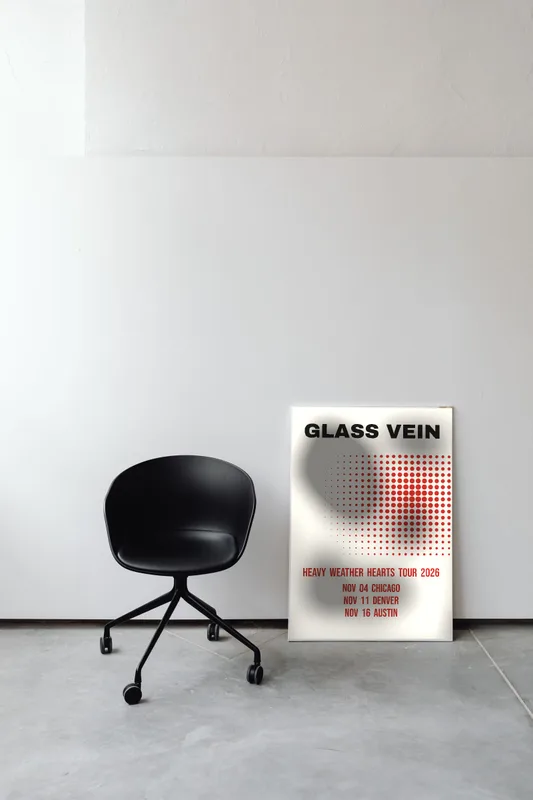 Heavy Weather Hearts tour poster 2026 by Glass Vein