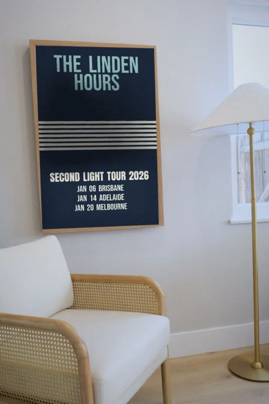 Second Light tour screen print 2026 by The Linden Hours