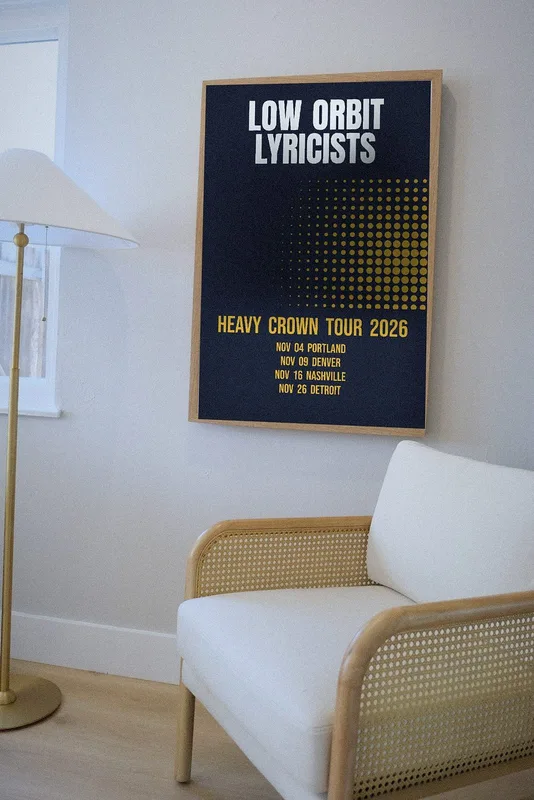 Heavy Crown tour poster 2026 by Low Orbit Lyricists