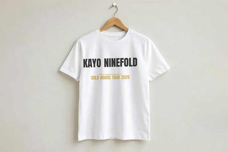 Gold Hours tour tee 2026 by Kayo Ninefold