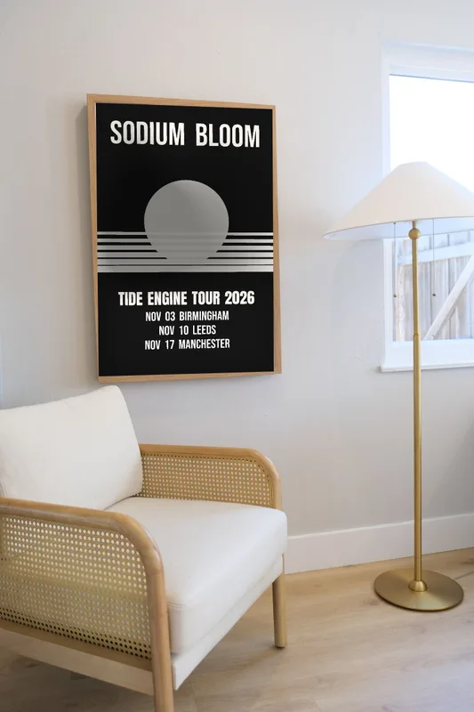 Tide Engine tour poster 2026 by Sodium Bloom