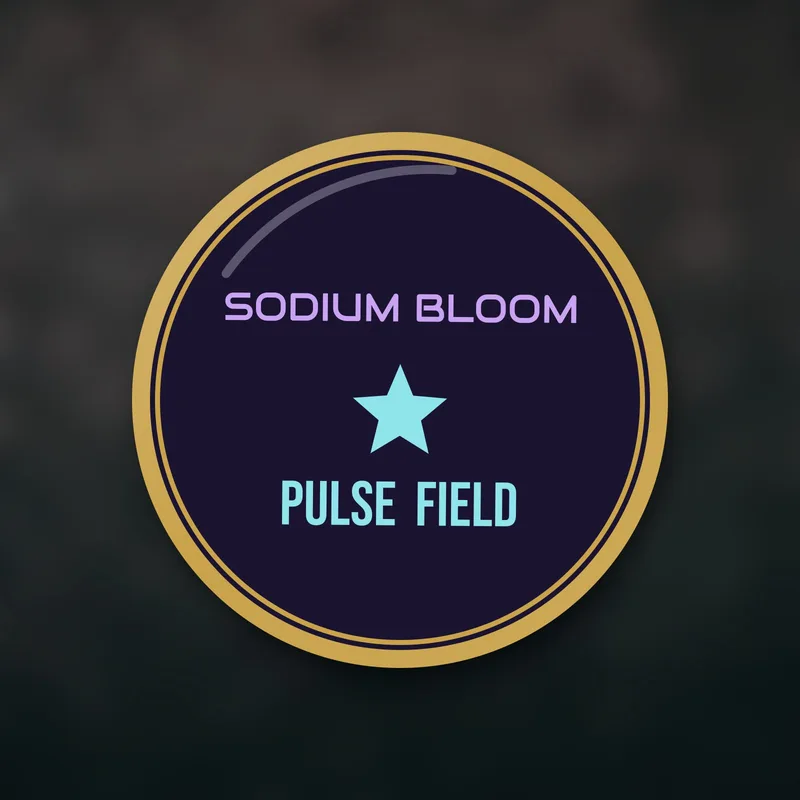 Pulse Field enamel pin by Sodium Bloom