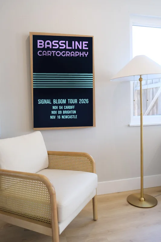Signal Bloom tour poster 2026 by Bassline Cartography