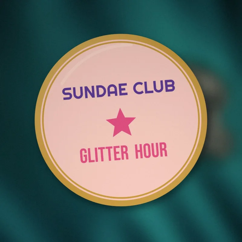 Glitter Hour enamel pin by Sundae Club
