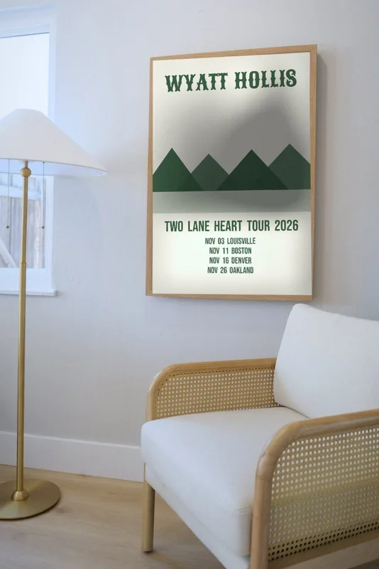Two Lane Heart tour poster 2026 by Wyatt Hollis