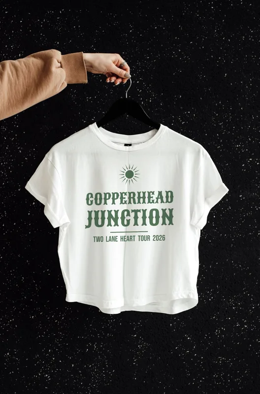 Two Lane Heart tour tee 2026 by Copperhead Junction
