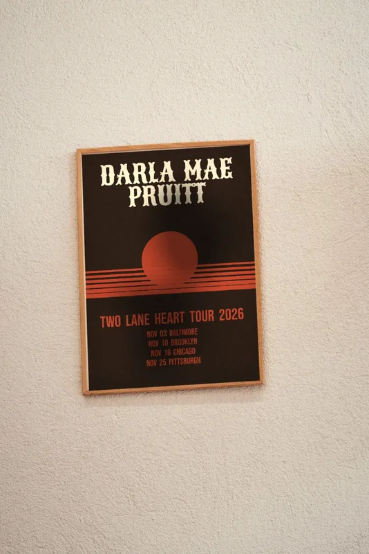 Two Lane Heart tour poster 2026 by Darla Mae Pruitt