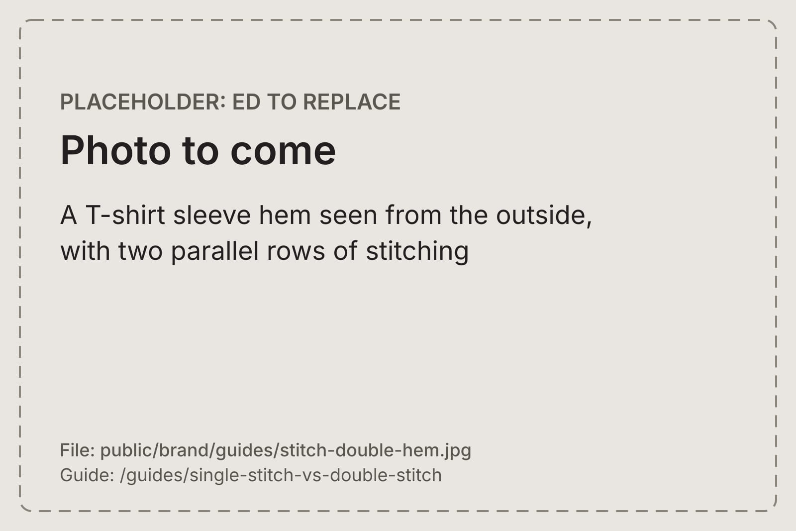 A T-shirt sleeve hem seen from the outside, with two parallel rows of stitching